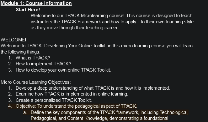 TPACK MLC Course Design