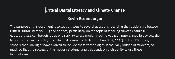 Critical Digital Literacy and Climate Change